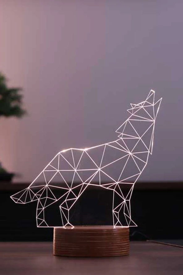 BY-LAMP Kurt Led Masa Lambası Ahşap Taban 7 Farklı Işık Renkli Gece Lambası Hediye Dekoratif Aydınlatma ürün görseli 1