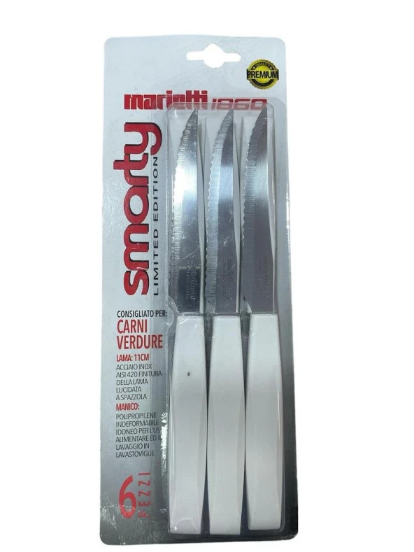 Marietti Smarty Steak Bıçağı 6'lı Beyaz 46TDB06
