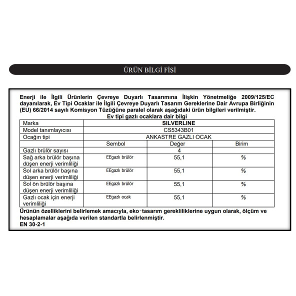 SilverLine CS5343B01 Siyah 60cm Ankastre Ocak - 2