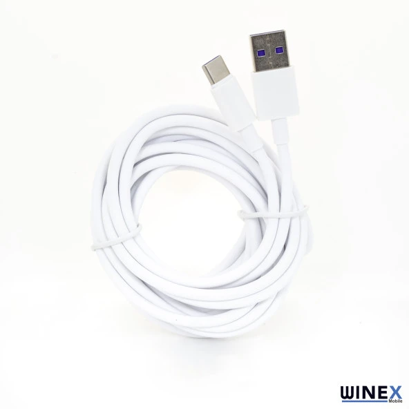 Winex Tecno Camon 20 Pro 5G İle Uyumlu 3A 45W UsbA to Type-C 3Metre Data ve Hızlı Şarj Kablosu