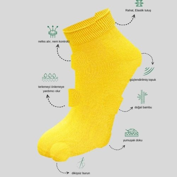 Kadın Kaliteli Bambu Patik Çorap (5 ADET) Dikişsiz Görünmez Parfümlü Kısa Model Çorap