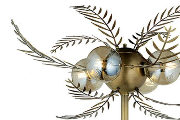 LampaLuce Alekos Modern Tasarım Yapraklı Lambader Sarı 160cm - 4