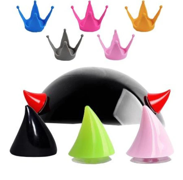 Tex Kask Süsü 3 Küçük Motosiklet Bisiklet Ve Kayak Boynuz Kask Süsü Siyah 1 Çift - 2