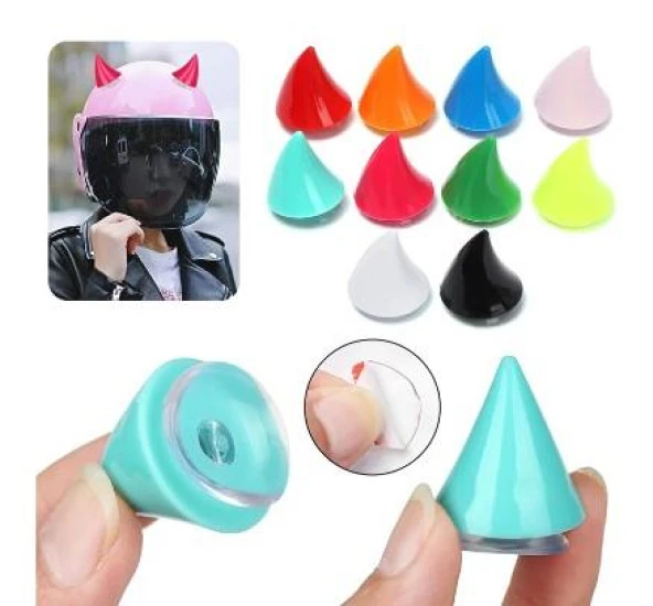 Tex Kask Süsü 3 Küçük Motosiklet Bisiklet Ve Kayak Boynuz Kask Süsü Siyah 1 Çift - 4