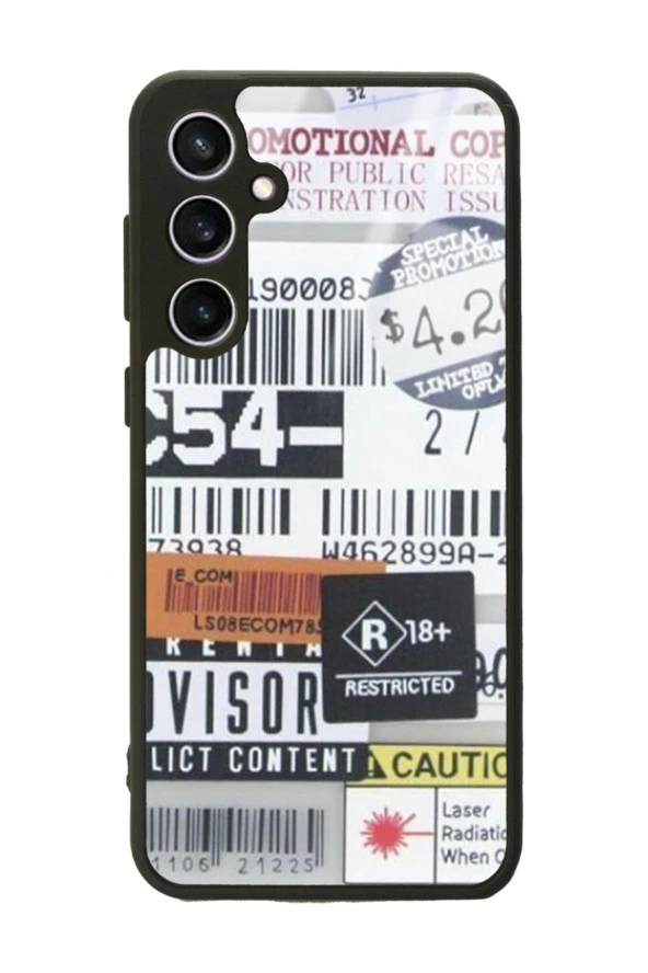 Samsung S23 FE Sticker Barkod Tasarımlı Glossy Telefon Kılıfı