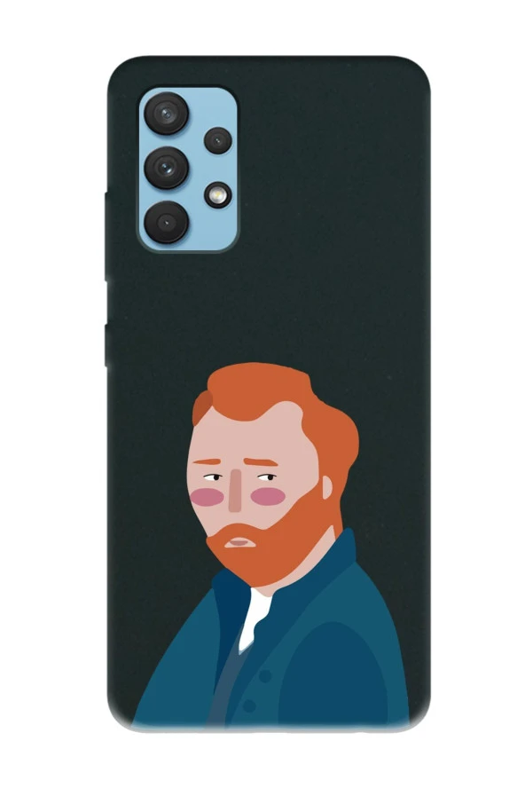 Samsung A13 Vincent Van Gogh Tasarımlı Siyah Lansman Telefon Kılıfı