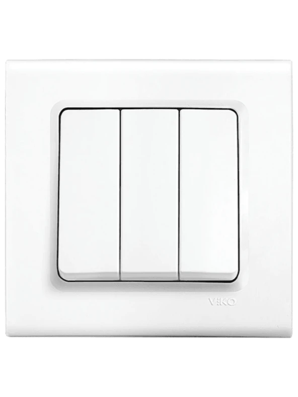 Viko Linnera Üçlü Anahtar Beyaz 90440068 (Çerçeve Dahil) (2 Adet) - Resim 3