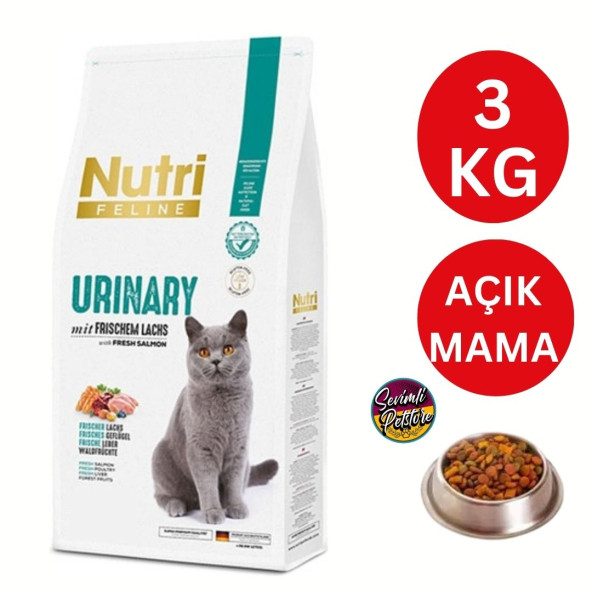 Nutri Feline Böbrek Sağlığı Destekleyici Urinary Somonlu Açık Yetişkin Kedi Maması 3 kg