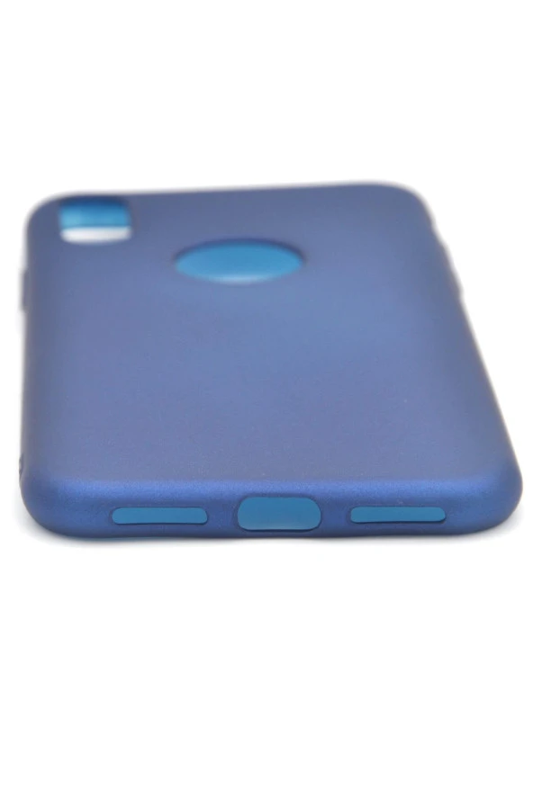 iPhone X Uyumlu Düz Renk Esnek Yumuşak Silikon Kılıf  Rubber Lacivert - Resim 3