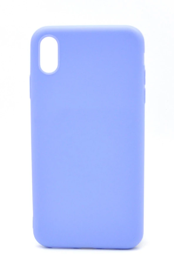 iPhone XS Max Uyumlu Düz Renk Esnek Yumuşak Silikon Kılıf  Rubber Açık Mor