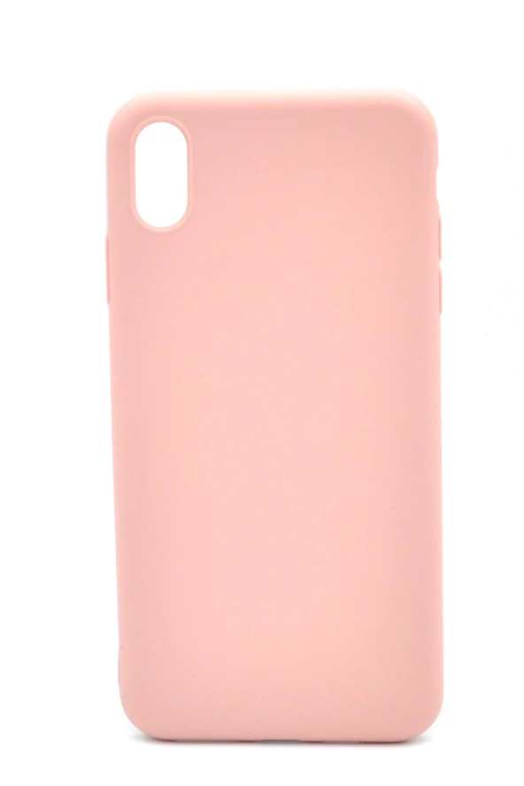iPhone XS Max Uyumlu Düz Renk Esnek Yumuşak Silikon Kılıf  Rubber Pudra Pembe ürün görseli