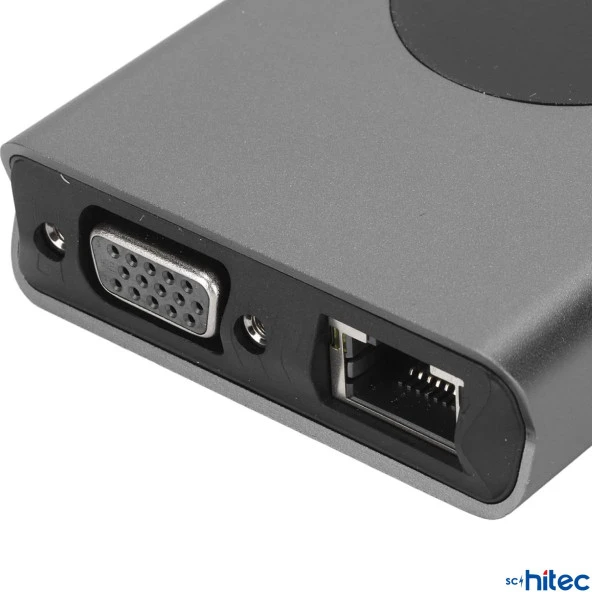 ScHitec 15in1 Hub Kablosuz Şarj/Type-C to 4K HDMI/UsbA 3.0/TF SD/VGA/3.5mm/AUX/PD/RJ45 Gigabit Ethernet Dönüştürücü Adaptör - 5