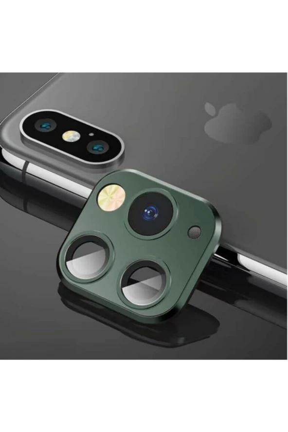 Iphone X - 11 Pro Uyumlu Kamera Lens Dönüştürücü Gece Yeşili