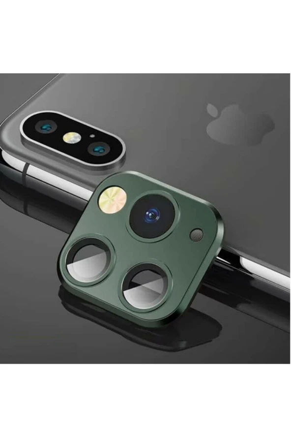 Iphone Xs Max- Iphone 11 Pro Uyumlu Kamera Lens Dönüştürücü-gece Yeşili Renk