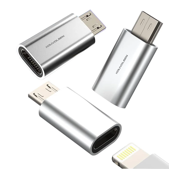 Lightnin 8 pin dişi to mikro usb erkek çevirici şarj adaptörü - Resim 4