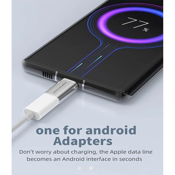 Lightnin 8 pin dişi to mikro usb erkek çevirici şarj adaptörü - Resim 3