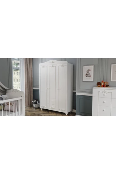 VENATTO Beyaz Romantic Büyüyen Bebek Odası Tk(%100Mdf) - 3