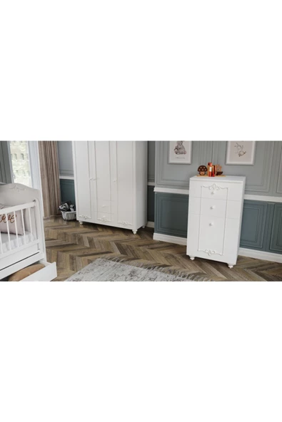 VENATTO Beyaz Romantic Büyüyen Bebek Odası Tk(%100Mdf) - 2