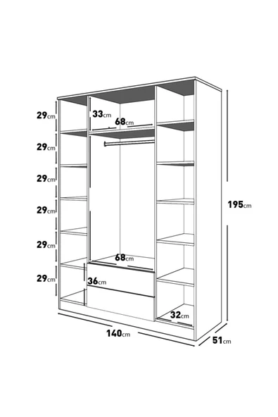 VENATTO Nova 4 Kapaklı Dolap (%100Mdf) - 5