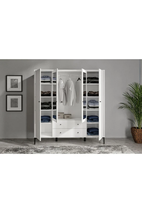 VENATTO Focus Aynalı Dolap (Beyaz) - 5