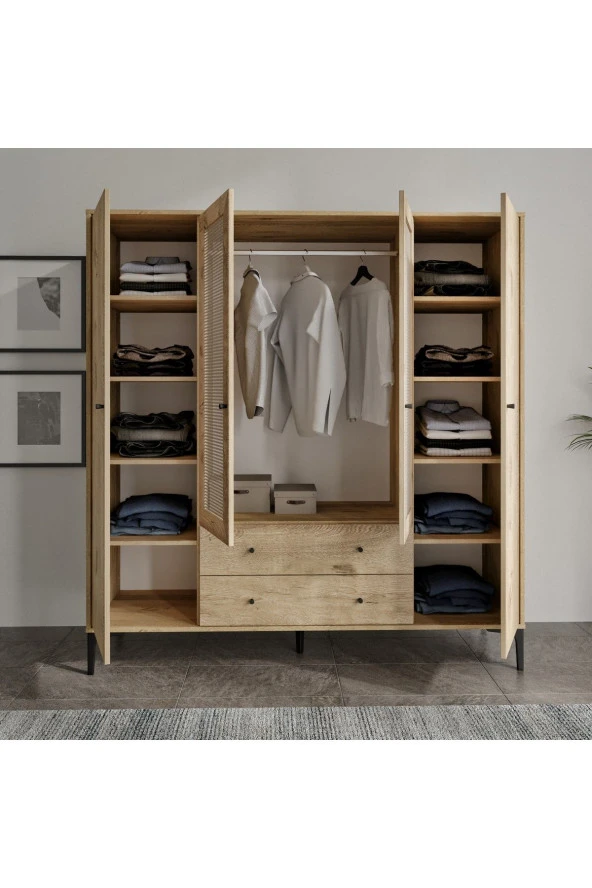 VENATTO Trio 4 Kapılı Dolap (%100Mdf) - 2