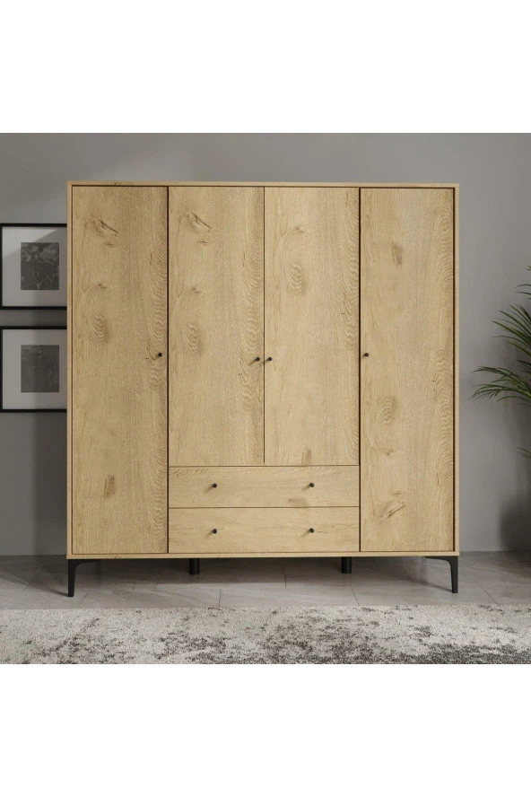 VENATTO Focus 4 Kapılı Dolap (Meşe) (%100Mdf) - 3