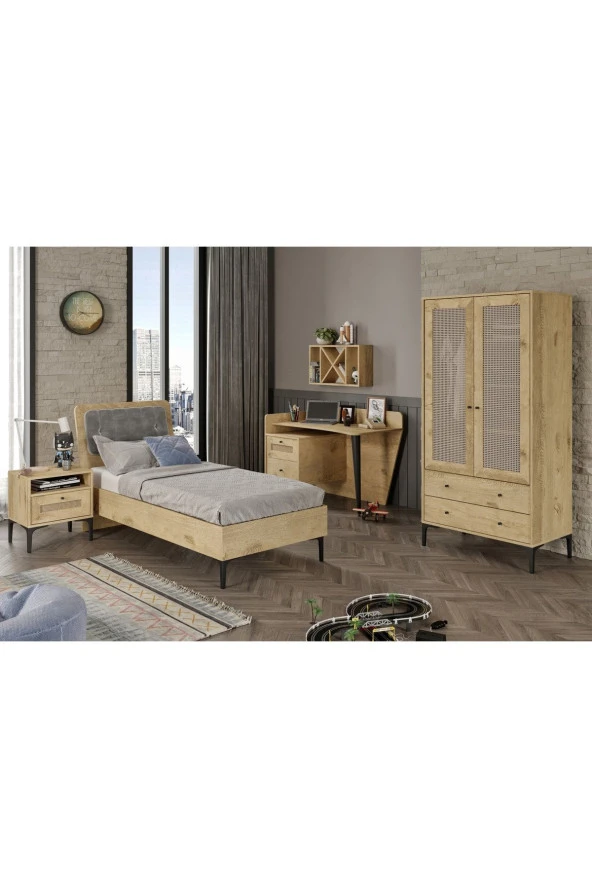 VENATTO Trio Karyola 100X200 Meşe (%100Mdf) - 3