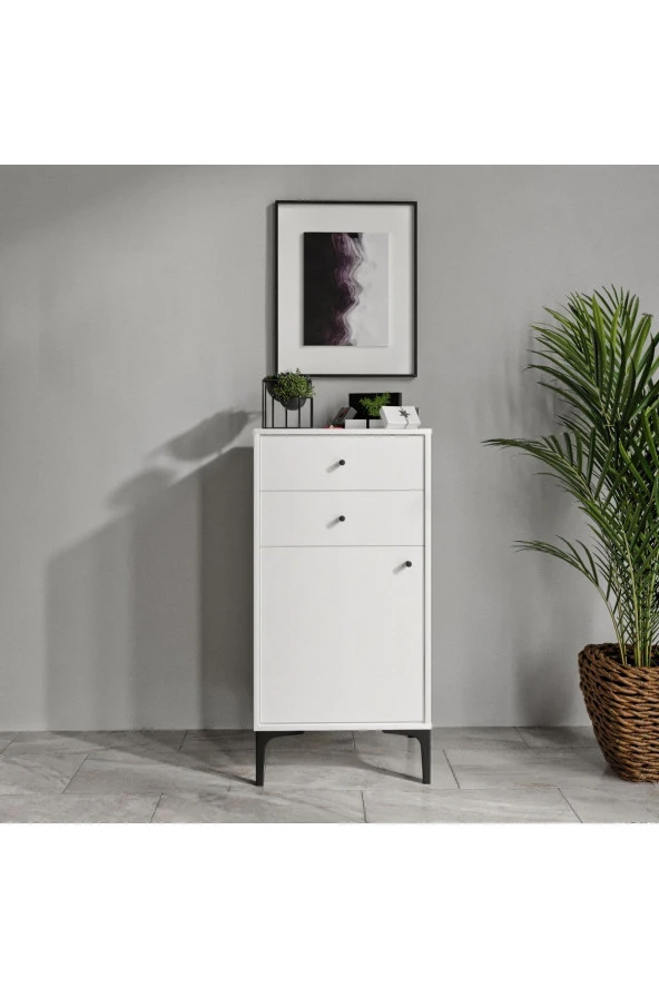 VENATTO Focus 2 Çekmeceli Şifonyer Beyaz (%100Mdf) - Resim 2