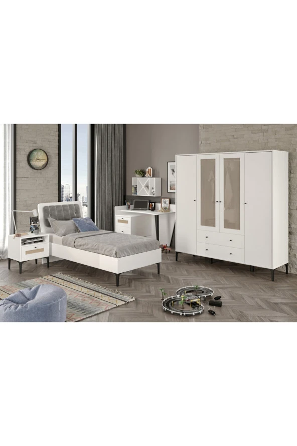 Venatto Trio White Xl Genç Odası(%100Mdf)