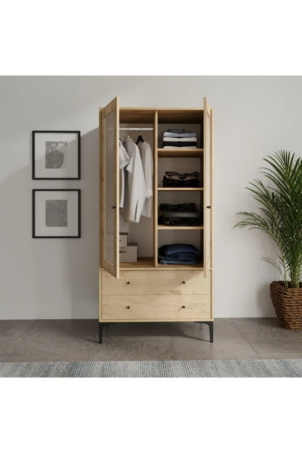 VENATTO Trio M Genç Odası Meşe - Trio 2 Kapılı Dolap, Trio Çalışma Masası, Trio Komodin, Trio Karyola 90X190 (%100Mdf) - 6