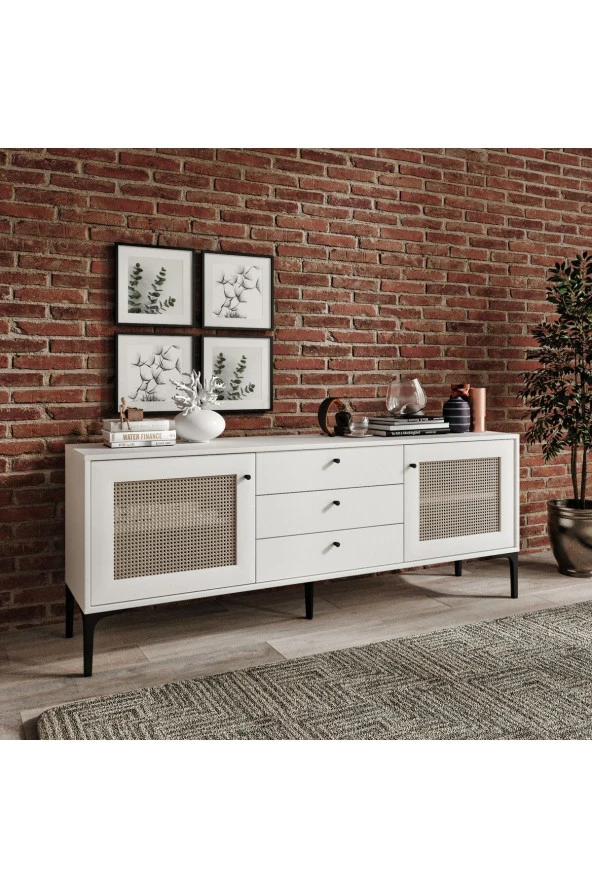 VENATTO Trio 3 Çekmeceli Konsol Beyaz (%100Mdf) - 2