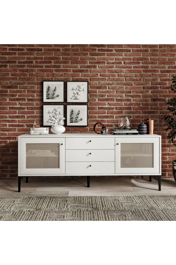 VENATTO Trio 3 Çekmeceli Konsol Beyaz (%100Mdf) - 5