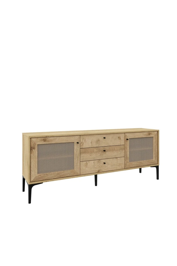 VENATTO Trio 3 Çekmeceli Konsol Meşe (%100Mdf) - 4