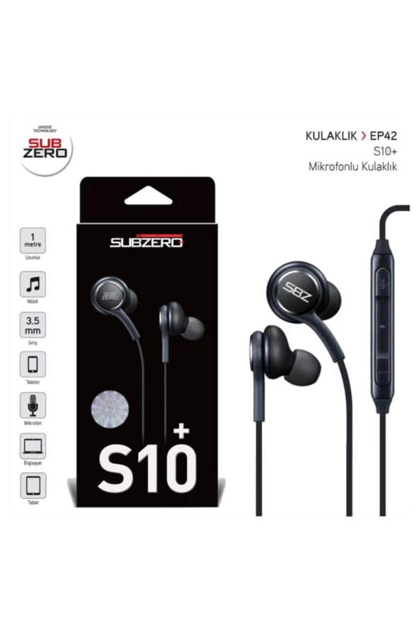 Siyah S10+ Mikrofonlu Kulaklık Ep42