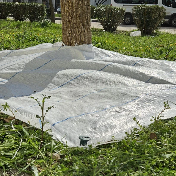 3x3 METRE AĞAÇ KORUMA ÖRTÜSÜ VE SABİTLEME ÇİVİSİ BEYAZ YER ÖRTÜSÜ YABANİ OT ENGELLEME PASPASI AĞAÇ DİBİ BEZİ SULZER KUMAŞ - Resim 2