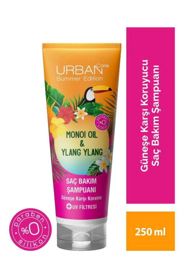 Urban Care Summer-Monoi Yağı & Ylang Ylang Güneş Koruyucu Saç Bakım Şampuanı-Vegan-250 ML