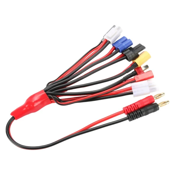 Powermaster Lipo Batarya Banana Şarj Kablo Seti 8 in 1 Şarj Aleti Trx Jst Futaba Tamiya Ec3 XT60 Tamiya Mini ve T Plug Uçlu - 2