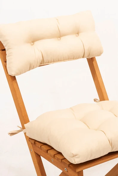 Meya Dekor Sırt ve Oturak Minderli Balkon Bahçe Mutfak 3'lü Bistro Set Katlanır Masa-Sandalye 50x50 Masalı - 3