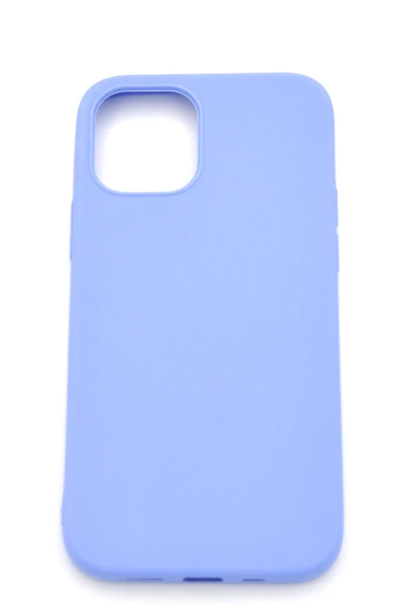 iPhone 12 Pro Uyumlu Düz Renk Esnek Yumuşak Silikon Kılıf  Rubber Açık Mor - Resim 2