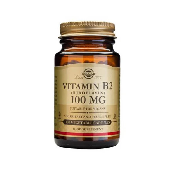 Solgar Vitamin B2 (Riboflavin) 100 mg 100 Kapsül