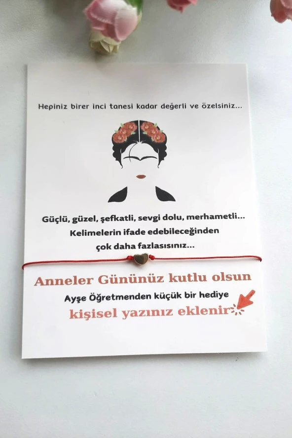 40 Adet Kişiye Özel Kartlı İnci Küpe - Kahlo Konsept - Anneler Günü Hediyesi - Jelatinli - 3