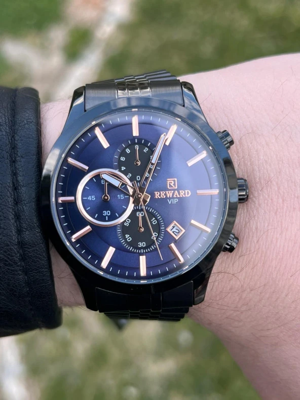 RA144760 Reward İyon Kaplama Kasa Çelik Kordon 3 Atm Suya Dayaknıklı Erkek Kol Saati - Resim 2