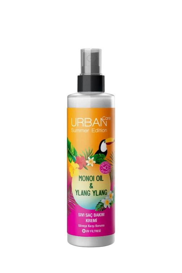 Urban Care Summer-Monoi Yağı&Ylang Ylang Güneş Koruyucu Sıvı Saç Bakım Kremi-Vegan-200ML - 2