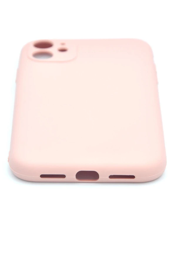 iPhone 11 Uyumlu Düz Renk Esnek Yumuşak Silikon Kılıf  Rubber Pembe - Resim 4