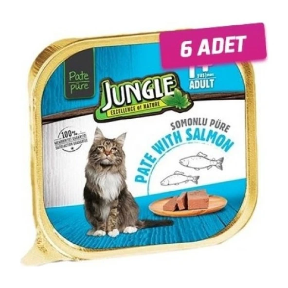 Jungle 6 Adet Kedi 100g Balıklı Ezme/Pate Mama Skt: 09/2025