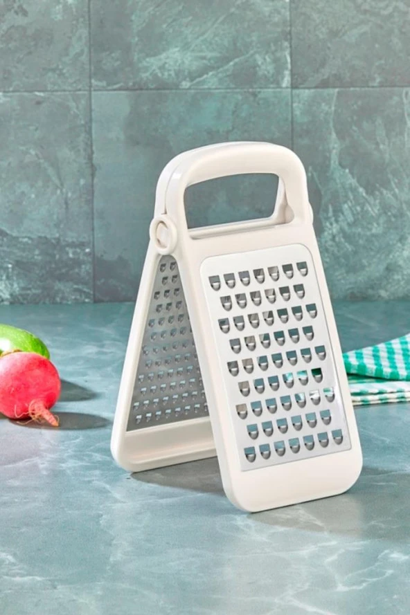 Flosoft Ayrılabilir Inox Paslanmaz Çelik Rende, Pratik Katlanabilir Özel Tasarım Rende Beyaz - 5