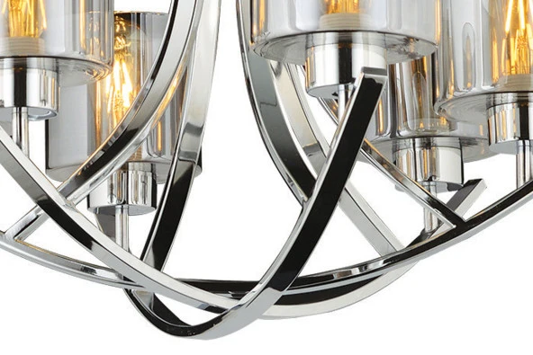 Lampaluce Culla Klasik Tasarım Modern Dekortaif Avize 6'lı Krom - 2