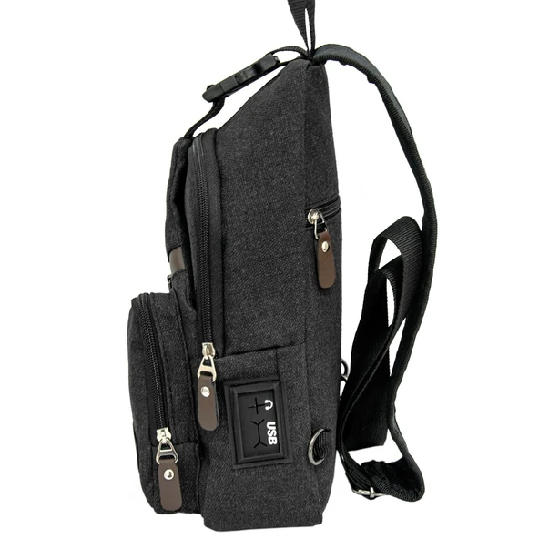 Lederax Usb Girişli Çift Taraf Askılı Göğüs Çantası Bodybag - 4