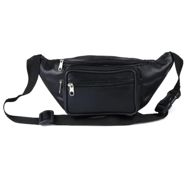 Lederax %100 Hakiki Deri Freebag Bel Çantası Siyah - 3