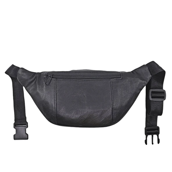 Lederax %100 Hakiki Deri Freebag Bel Çantası Siyah - 6